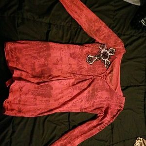 Long sleeve affliction top